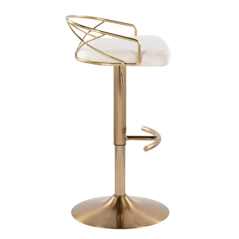 18.5 Inch Contemporary Metal Velvet Table Adjustable