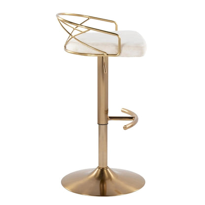 18.5 Inch Contemporary Metal Velvet Table Adjustable