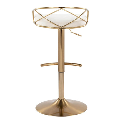 18.5 Inch Contemporary Metal Velvet Table Adjustable