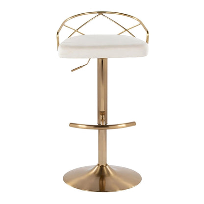 18.5 Inch Contemporary Metal Velvet Table Adjustable