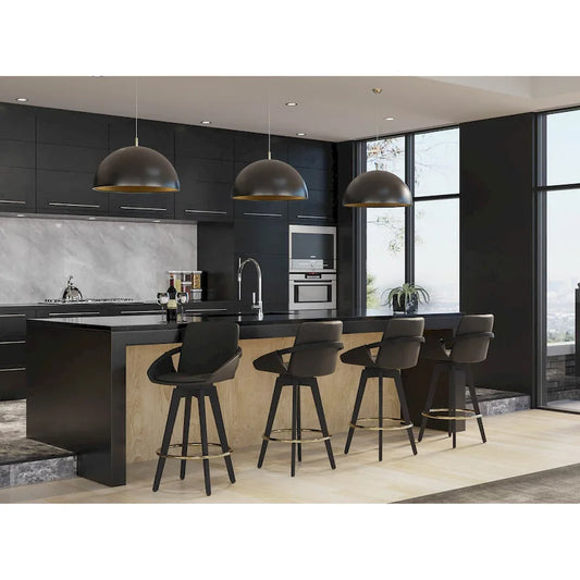 Contemporary Wood Metal Chair Swivel