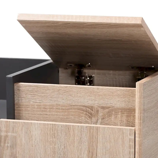 Mid-Century Two-Tone Shoe Cabinet with Drawer