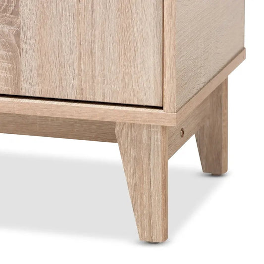 Mid-Century Two-Tone Shoe Cabinet with Drawer