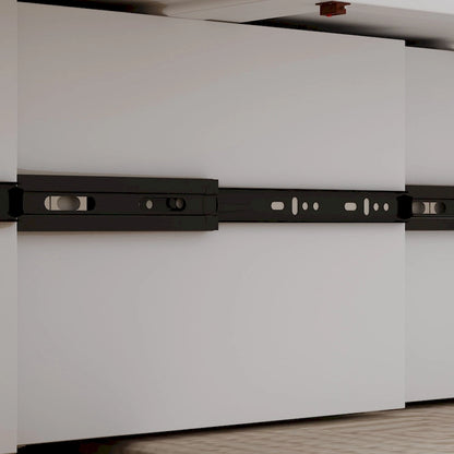 Modern Wood Full Murphy Bed Chest in White Finish Dresser 2-1 Cabinet