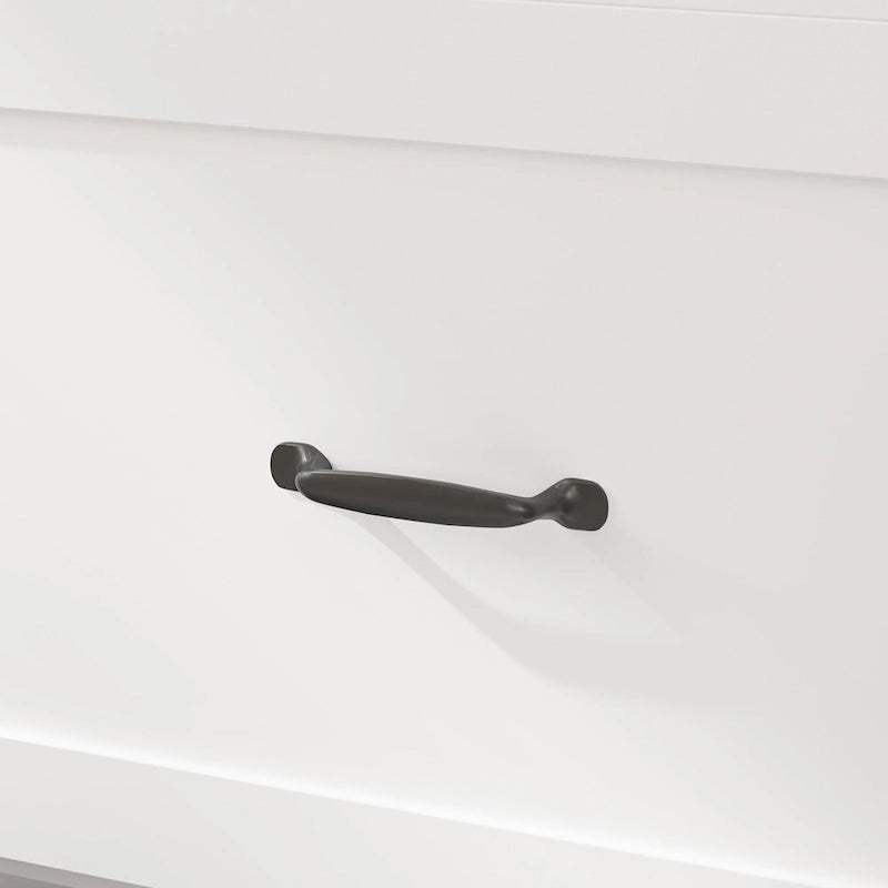 Modern Wood Full Murphy Bed Chest in White Finish Dresser 2-1 Cabinet