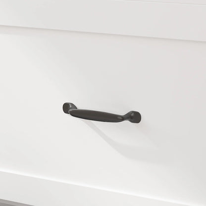 Modern Wood Full Murphy Bed Chest in White Finish Dresser 2-1 Cabinet