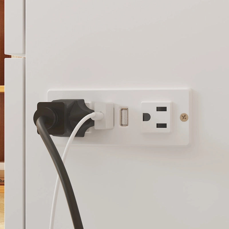 Modern Wood Full Murphy Bed Chest in White Finish Dresser 2-1 Cabinet