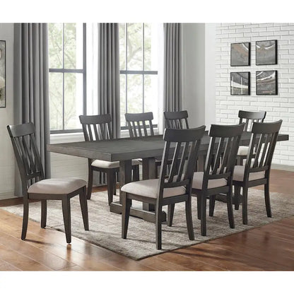 108 Inch Modern Wood Metal Dining Set Upholstered