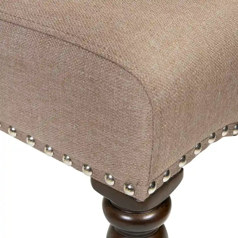 18.75 Inch Mid-Century Modern Solid Wood Linen Chair Upholstered