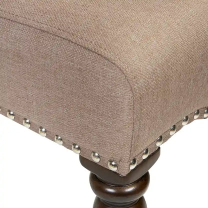 18.75 Inch Mid-Century Modern Solid Wood Linen Chair Upholstered