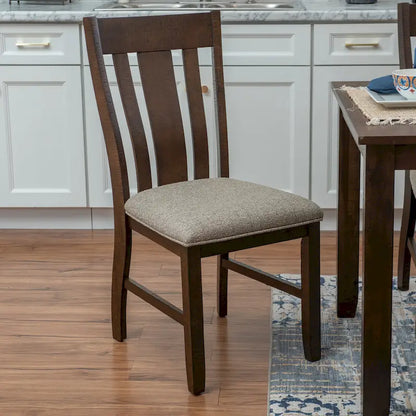 6-Piece 60 Inch Modern Wood Linen Dining Set Upholstered