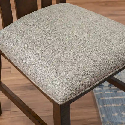 6-Piece 60 Inch Modern Wood Linen Dining Set Upholstered