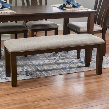 6-Piece 60 Inch Modern Wood Linen Dining Set Upholstered