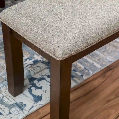 6-Piece 60 Inch Modern Wood Linen Dining Set Upholstered