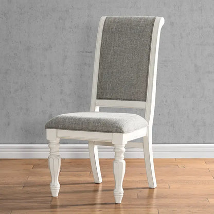 Classic Solid Wood Fabric Chair Upholstered