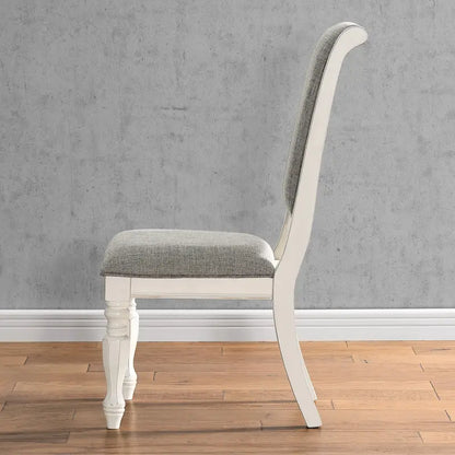 Classic Solid Wood Fabric Chair Upholstered