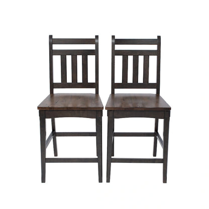 7-Piece Rustic Solid Wood Dining Set