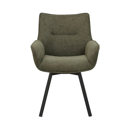 25.59 Inch Mid-Century Modern Metal Fabric Chair Swivel