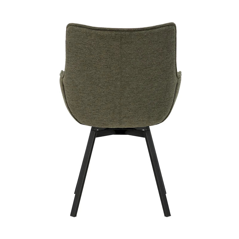 25.59 Inch Mid-Century Modern Metal Fabric Chair Swivel
