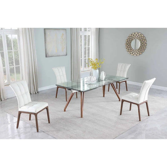 Modern Solid Wood Metal Table Extendable