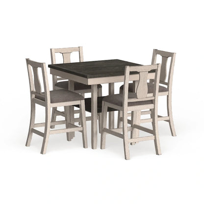 Merichleri Rustic Antique White Wood 5-Piece Counter Height Dining Set by Copper Grove