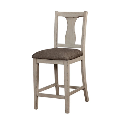 Merichleri Rustic Antique White Wood 5-Piece Counter Height Dining Set by Copper Grove