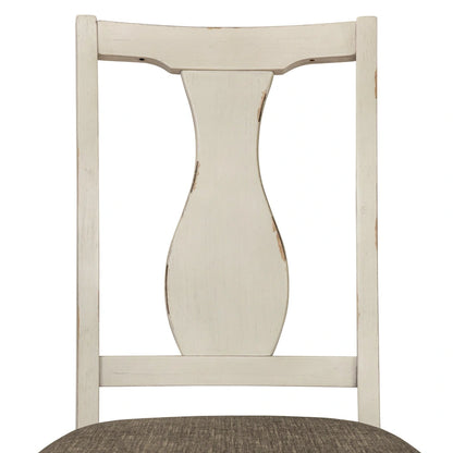 Merichleri Rustic Antique White Wood 5-Piece Counter Height Dining Set by Copper Grove