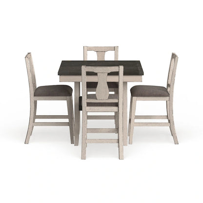 Merichleri Rustic Antique White Wood 5-Piece Counter Height Dining Set by Copper Grove