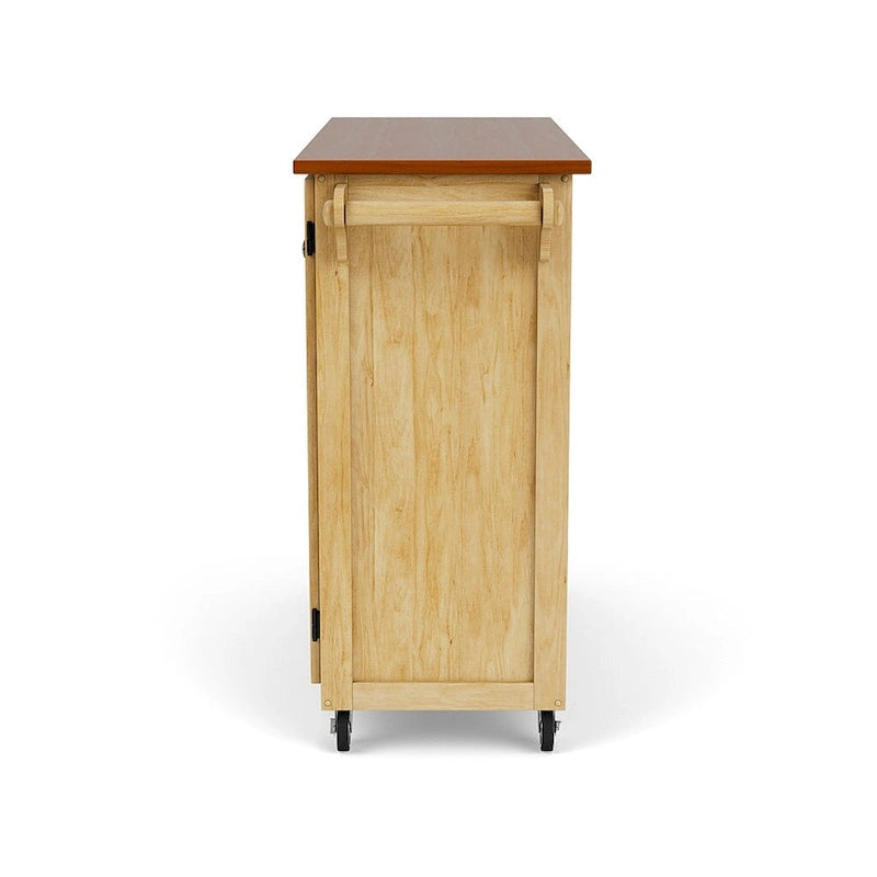 35.5 Inch Rustic Wood Metal Kitchen Cart Adjustable