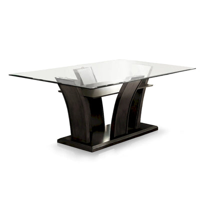31 Inch Mid-Century Modern Solid Wood Glass Table LED