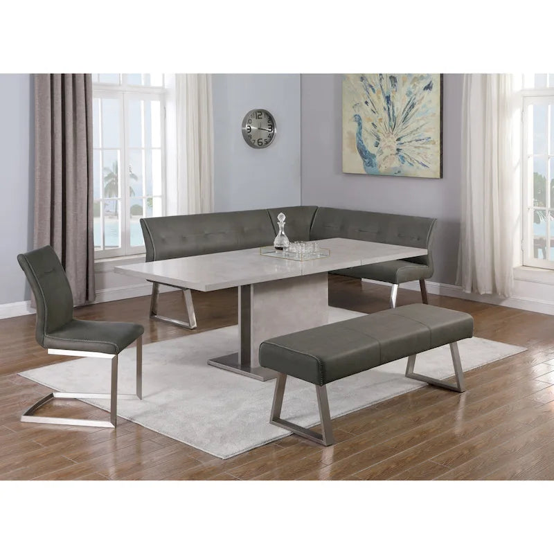 Contemporary Wood Metal Table Extendable