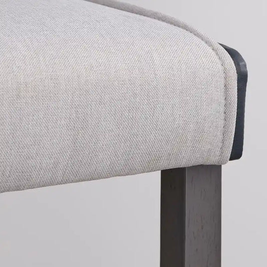 32.7 Inch Modern Wood Linen Chair Upholstered