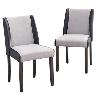 32.7 Inch Modern Wood Linen Chair Upholstered
