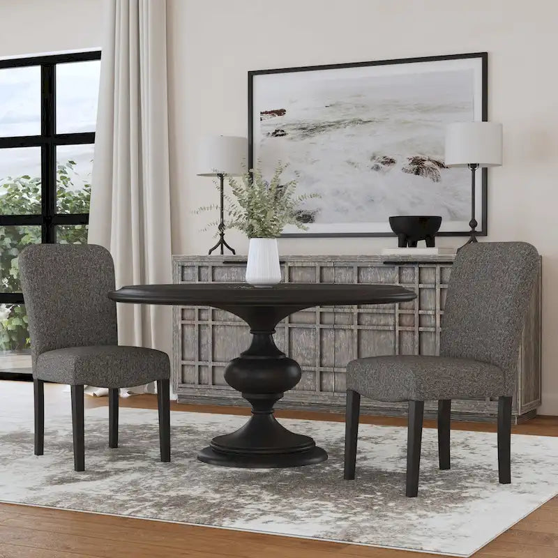 19.5 Inch Modern Wood Fabric Chair Upholstered