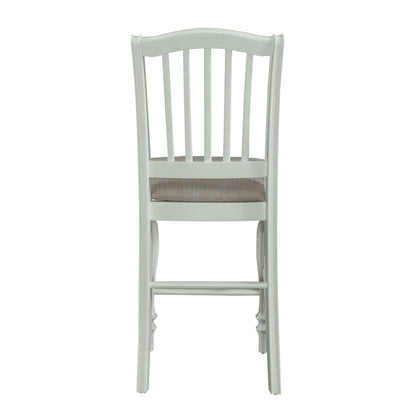 18 Inch Farmhouse Wood Linen Chair Upholstered