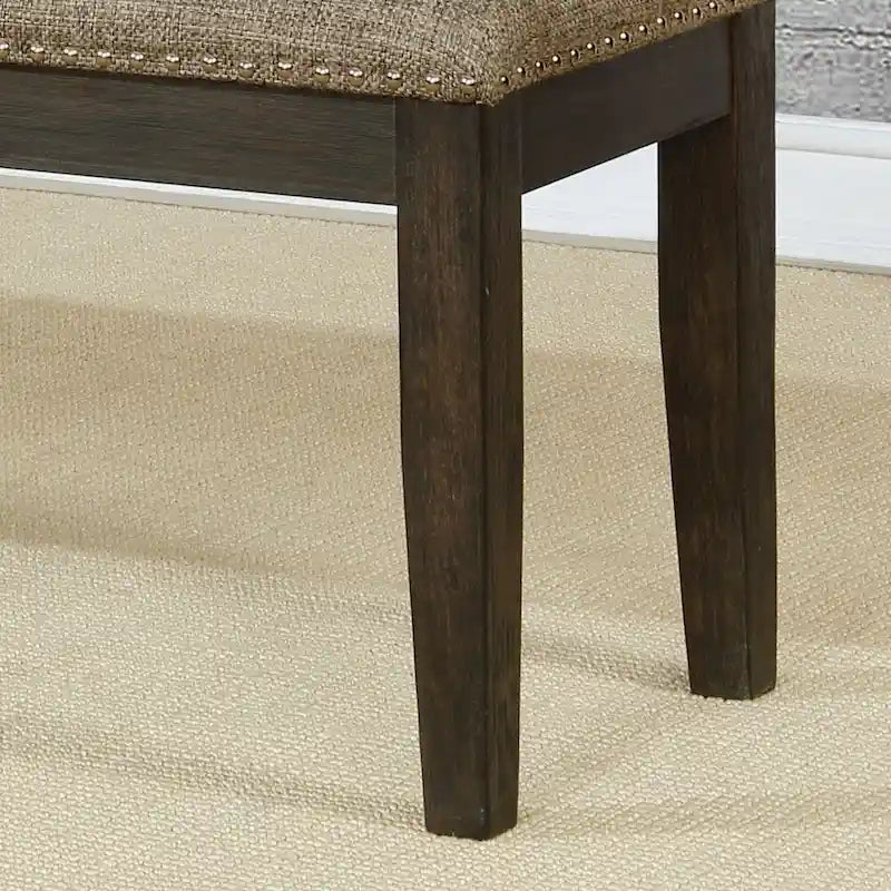 19.5 Inch Farmhouse Wood Fabric Chair Upholstered