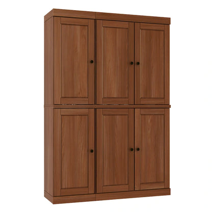 Solid Wood Metal Pantry Cabinet Adjustable