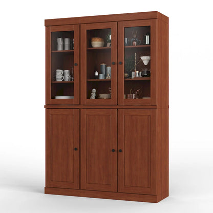 Solid Wood Metal Pantry Cabinet Adjustable