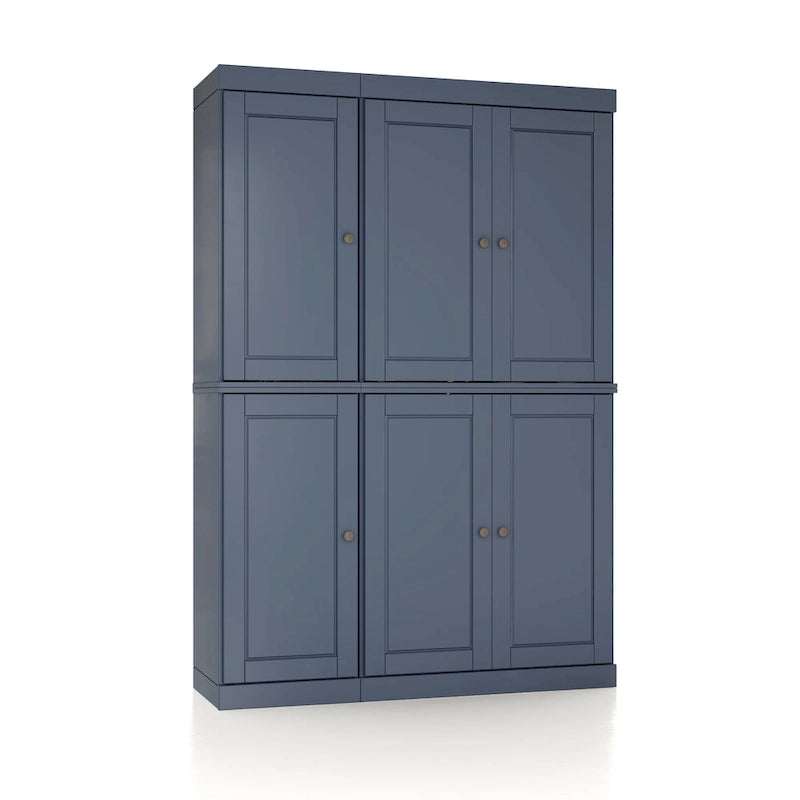 Solid Wood Metal Pantry Cabinet Adjustable