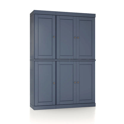 Solid Wood Metal Pantry Cabinet Adjustable