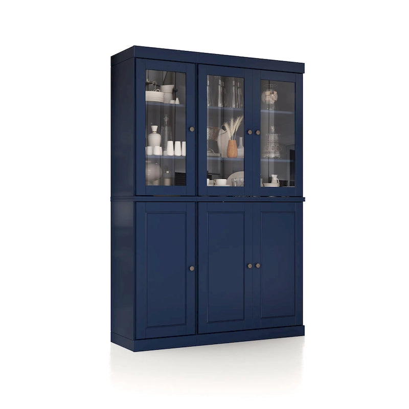 Solid Wood Metal Pantry Cabinet Adjustable