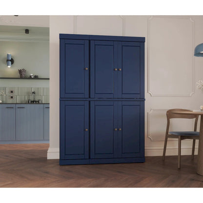 Solid Wood Metal Pantry Cabinet Adjustable