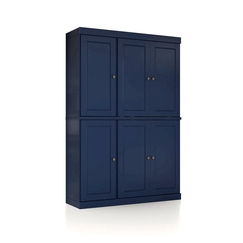 Solid Wood Metal Pantry Cabinet Adjustable