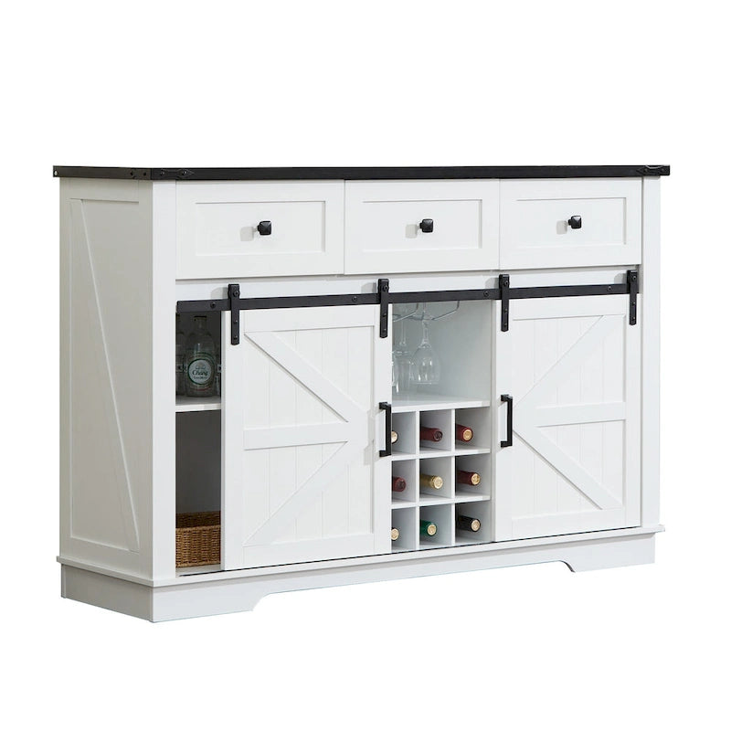 Modern Wood Metal Cabinet with Storage