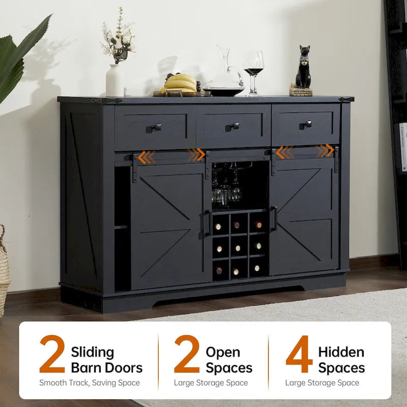 Modern Wood Metal Cabinet with Storage