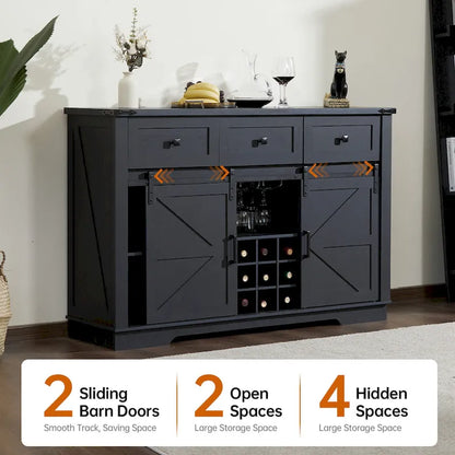 Modern Wood Metal Cabinet with Storage