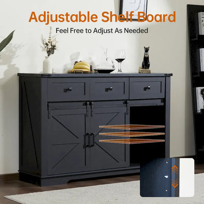 Modern Wood Metal Cabinet with Storage