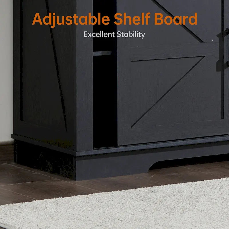 Modern Wood Metal Cabinet with Storage