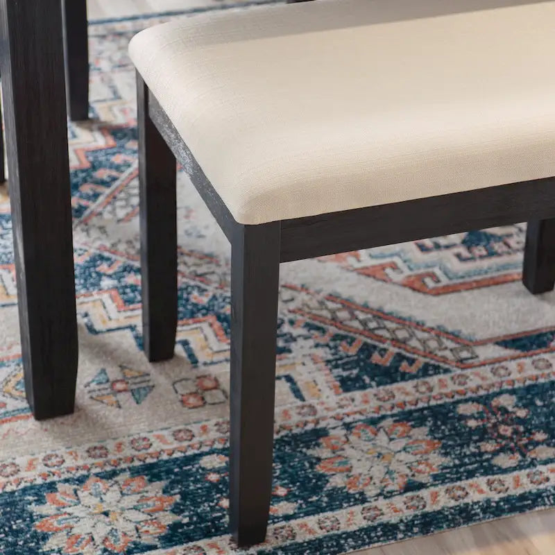 19 Inch Modern Wood Linen Chair Upholstered