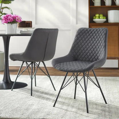 29 Inch Mid-Century Modern Metal Velvet Dining Set Upholstered